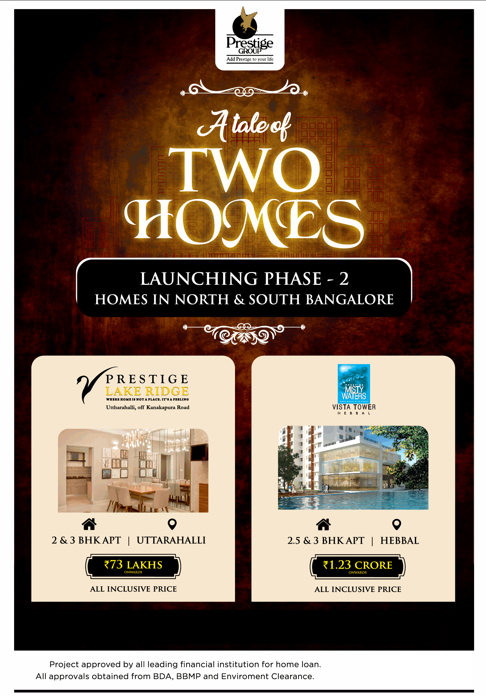 Prestige launching phase 2 at Lake Ridge & Misty Waters Vista Towers in Bangalore Update